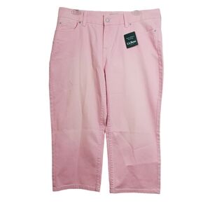 L.L. Bean Jeans Pink Crop Size 14 NWOT Spring Summer Casual Pastel Femine
